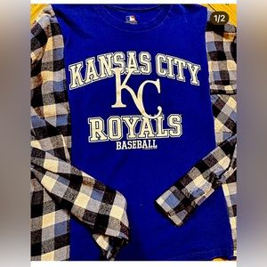 KC Royals Flannel upcycled shirt
